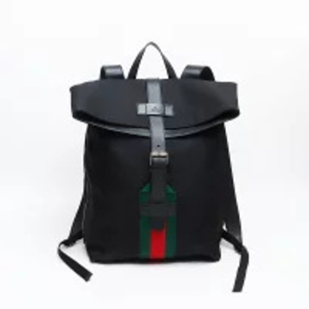 Gucci Sherry Techno Canvas Backpack Daypack Black